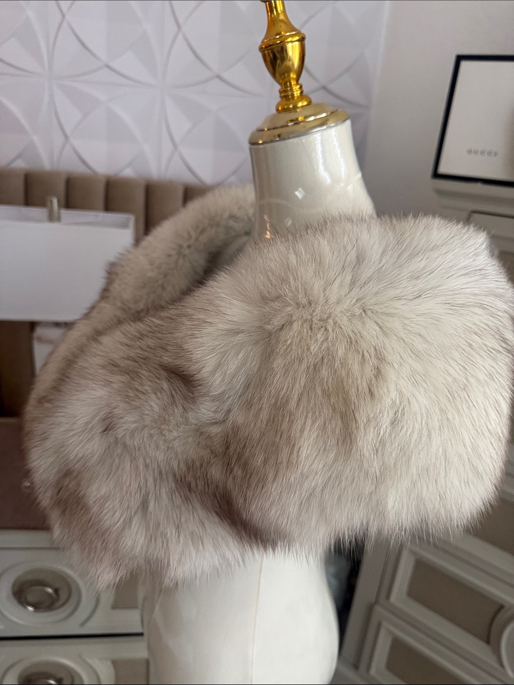 Saga fox fur wrap blue fox